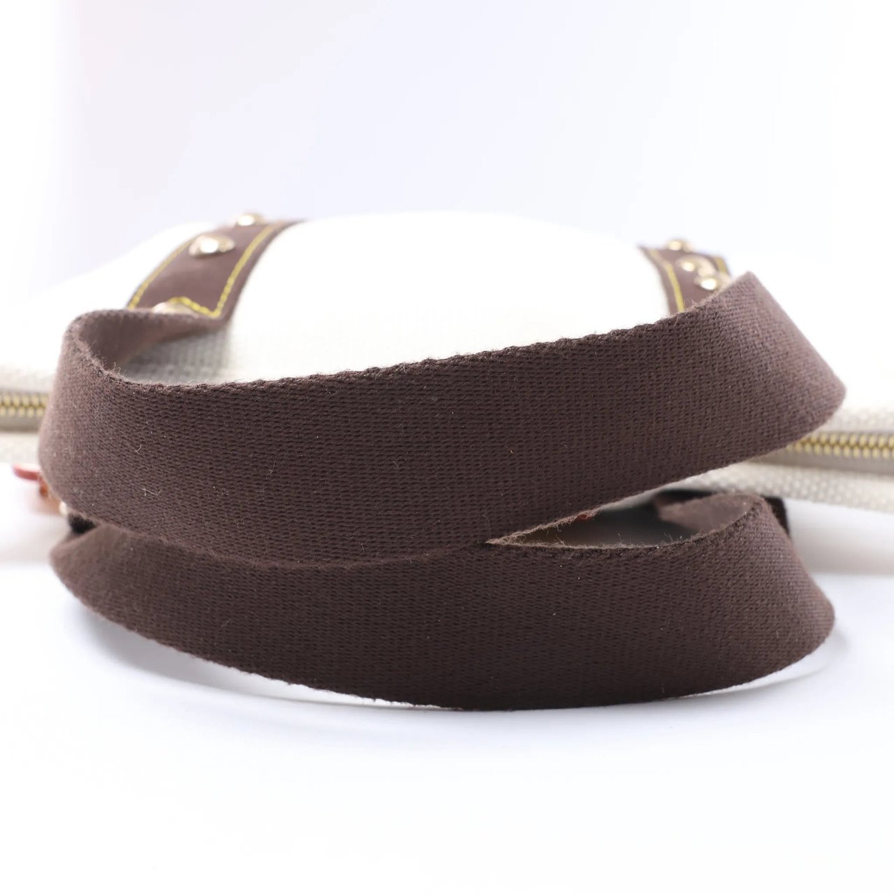 Louis Vuitton Antigua Cabas PM Handbag in White x Brown FL1005 Bruin