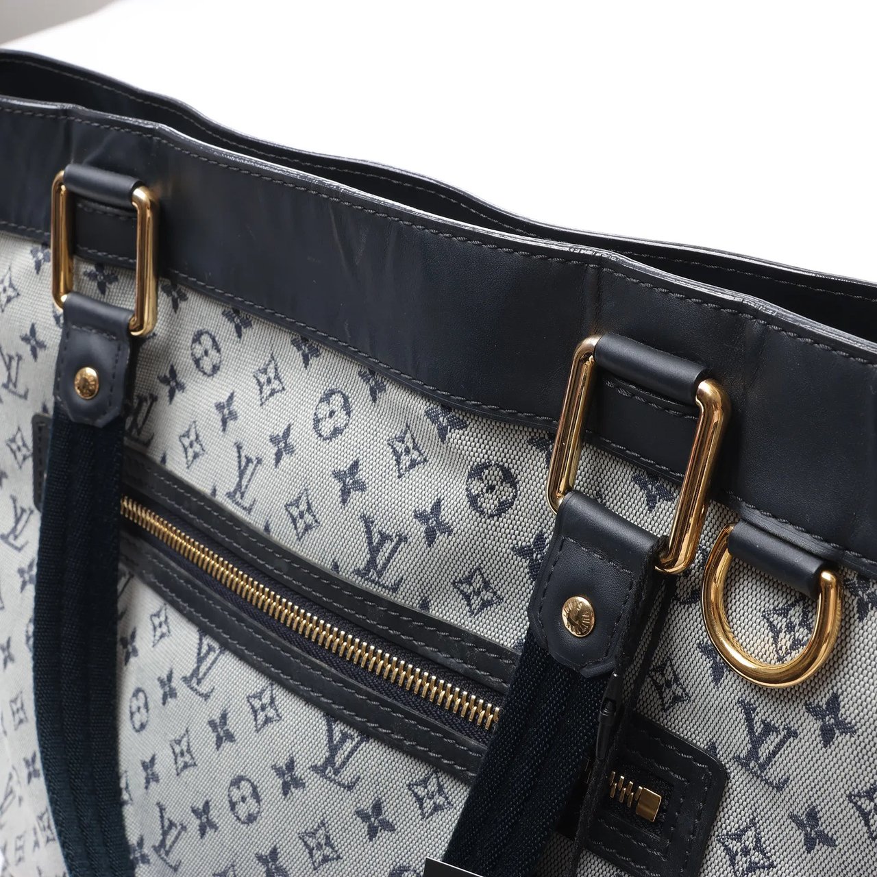 Louis Vuitton Mini Lucille GM Monogram Linen in Gray x Navy Blue M92609 Divers