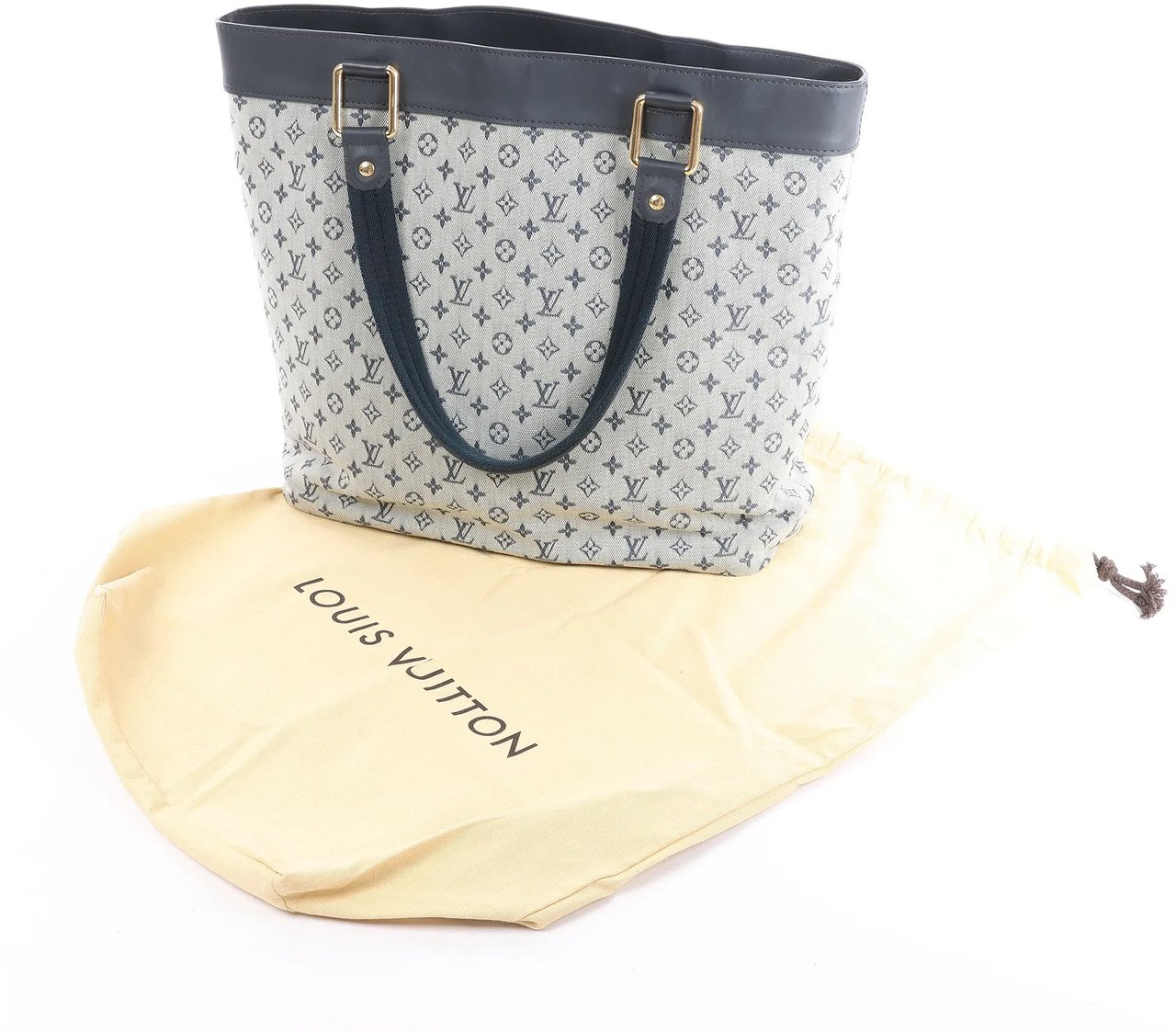Louis Vuitton Mini Lucille GM Monogram Linen in Gray x Navy Blue M92609 Divers