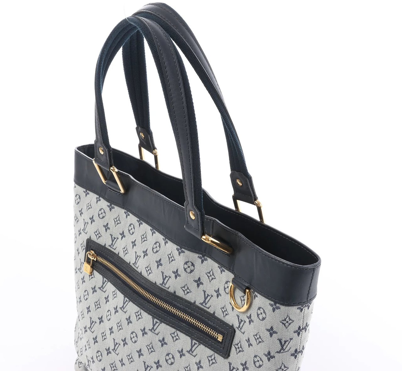 Louis Vuitton Mini Lucille GM Monogram Linen in Gray x Navy Blue M92609 Divers