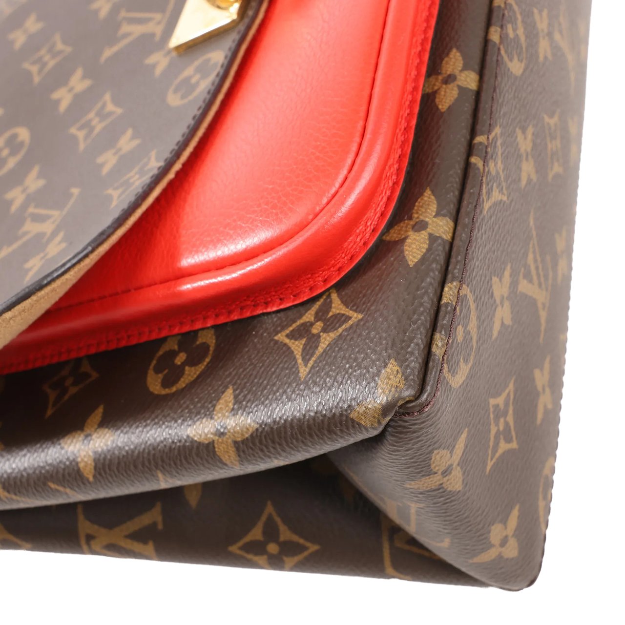 Louis Vuitton Monogram Marignan 2Way Female Handbag in Brown x Red M44286 Divers