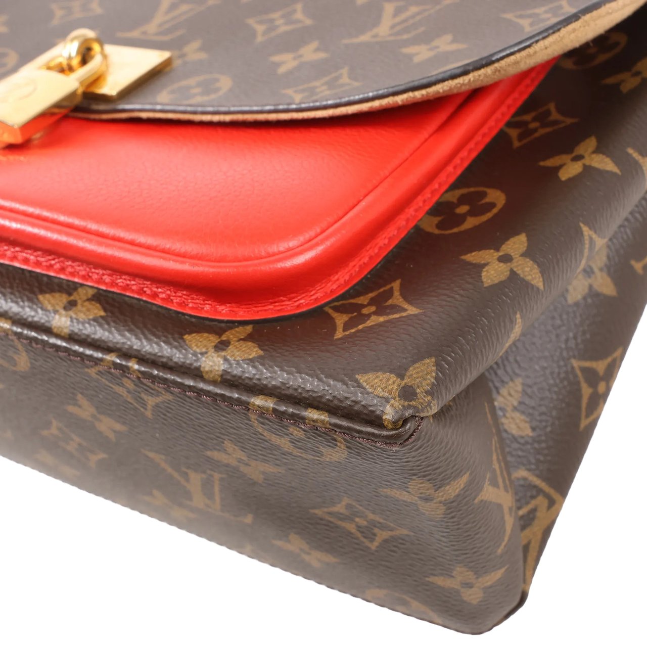 Louis Vuitton Monogram Marignan 2Way Female Handbag in Brown x Red M44286 Divers