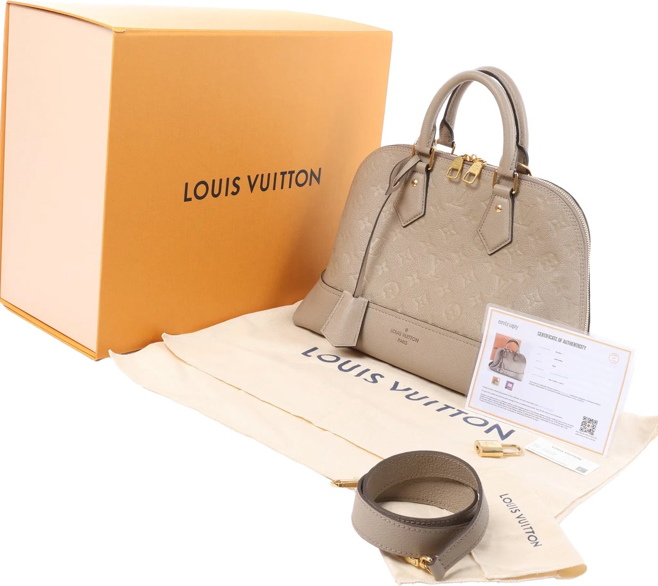 Louis Vuitton Alma PM Monogram Empreinte Neo 2Way Handbag in Beige M44885 Beige