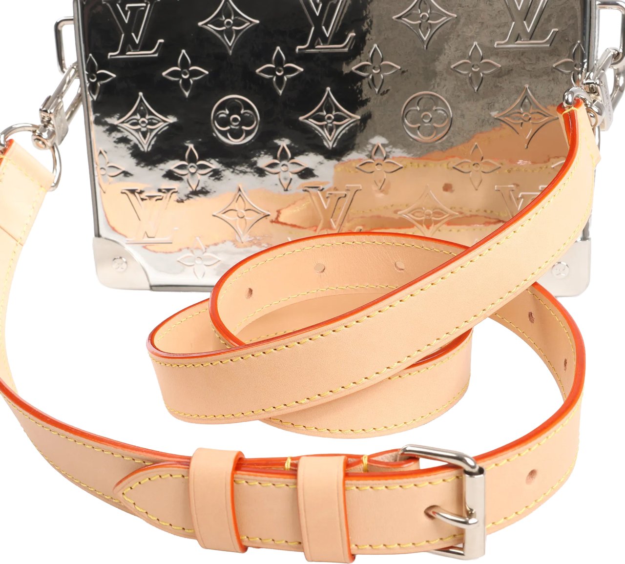 Louis Vuitton Soft Trunk Monogram Canvas Crossbody Bag in Silver M45885 Zilver