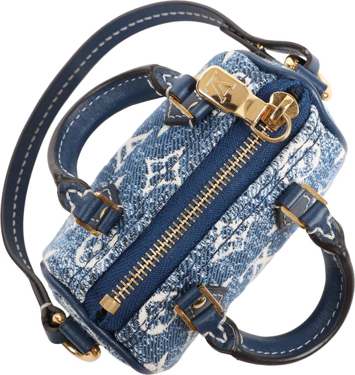 Louis Vuitton Speedy Micro Monogram Denim Handbag in Blue Blauw