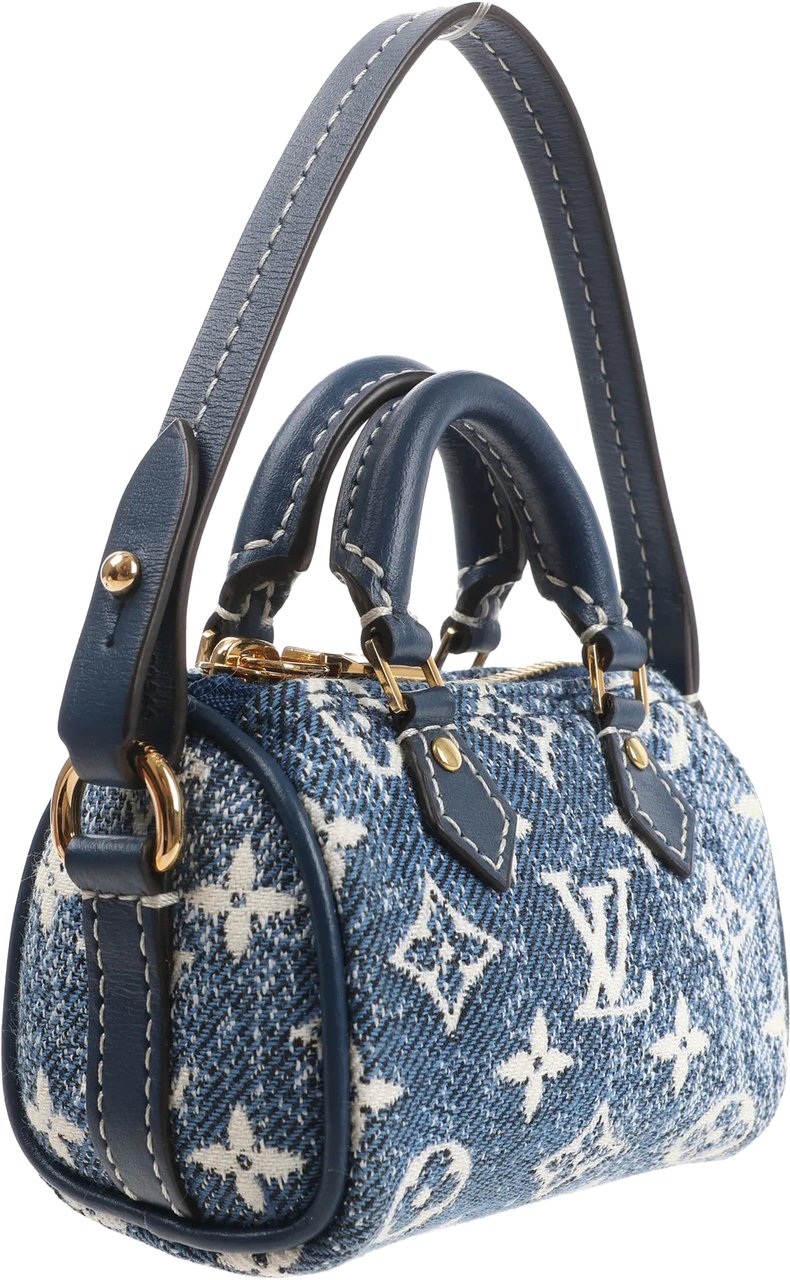 Louis Vuitton Speedy Micro Monogram Denim Handbag in Blue Blauw