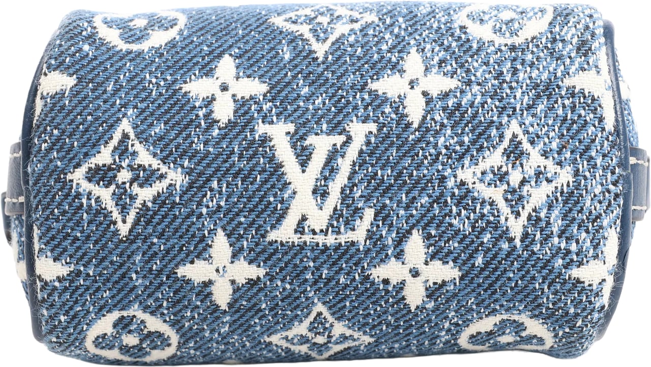 Louis Vuitton Speedy Micro Monogram Denim Handbag in Blue Blauw