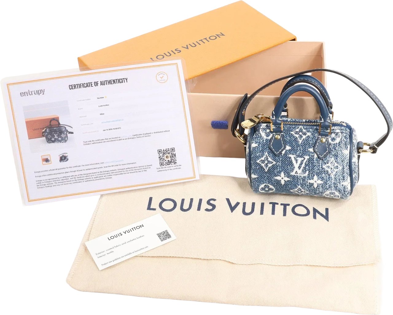 Louis Vuitton Speedy Micro Monogram Denim Handbag in Blue Blauw