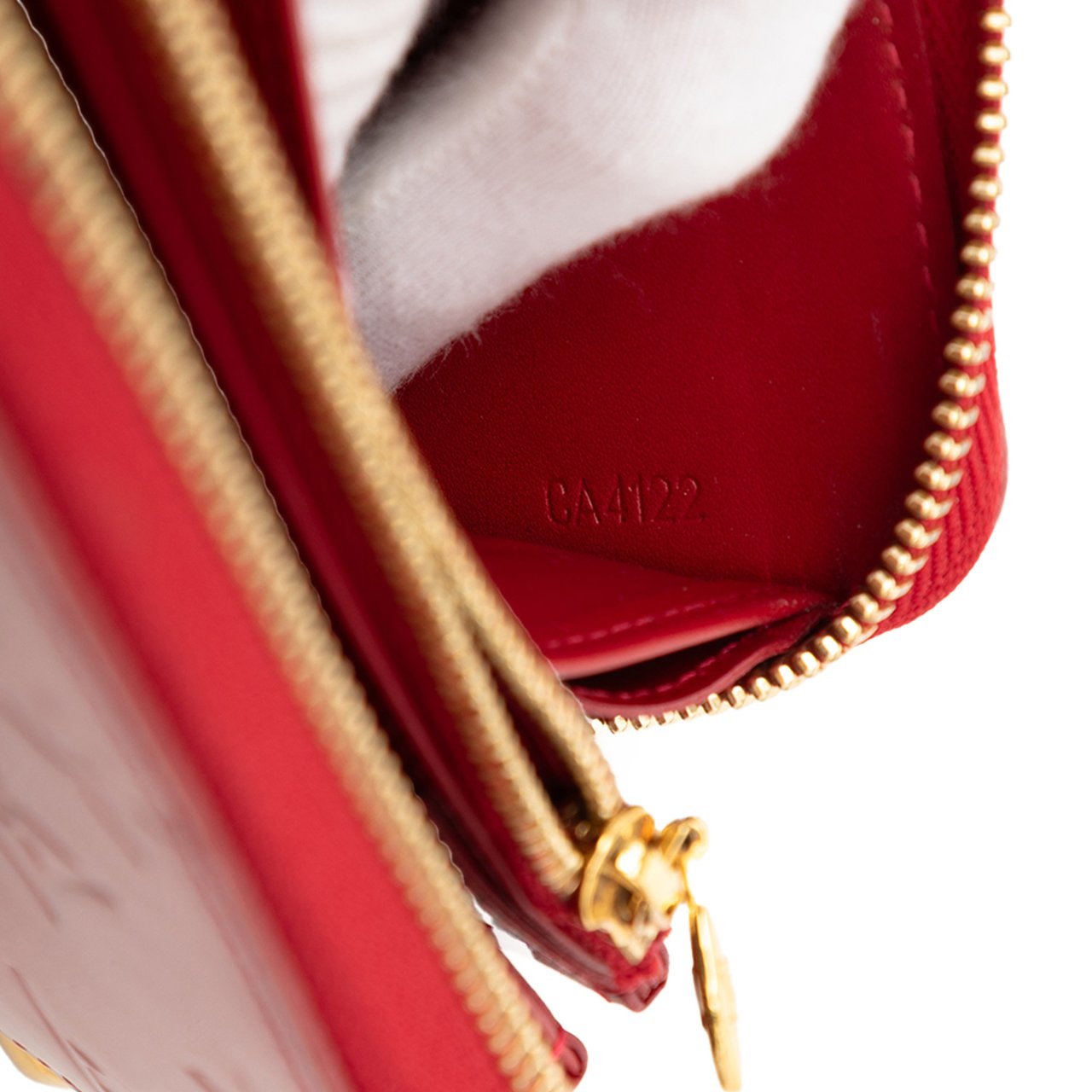 Louis Vuitton Monogram Vernis Zippy Long Wallet Rood