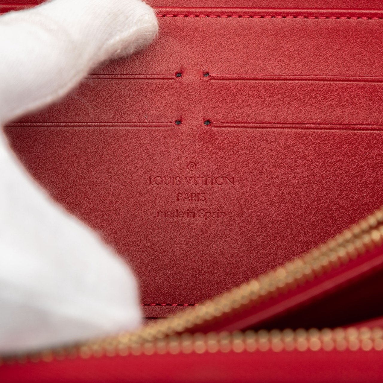 Louis Vuitton Monogram Vernis Zippy Long Wallet Rood