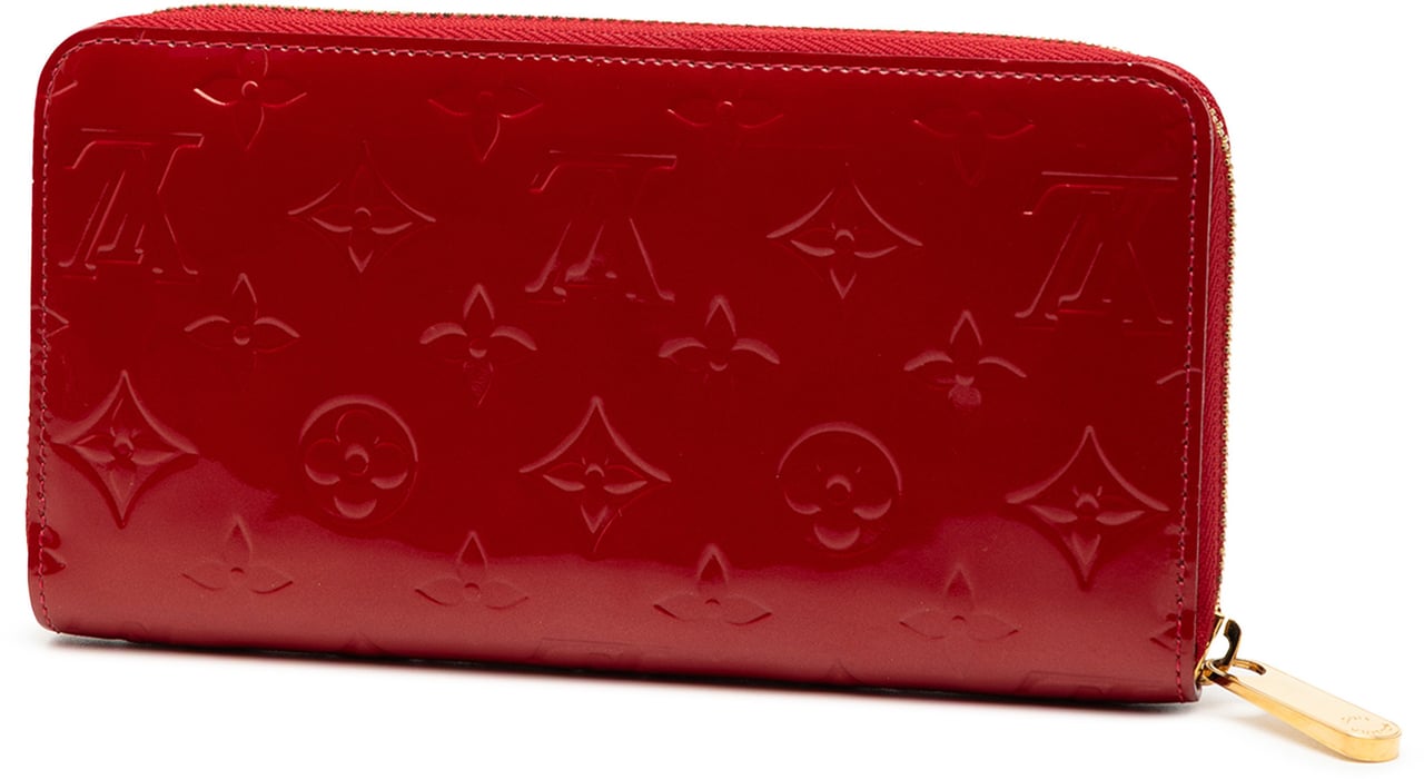 Louis Vuitton Monogram Vernis Zippy Long Wallet Rood