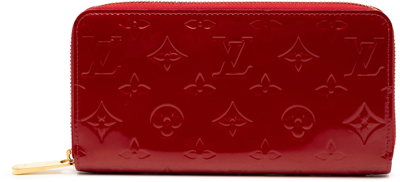 Louis Vuitton Monogram Vernis Zippy Long Wallet Rood