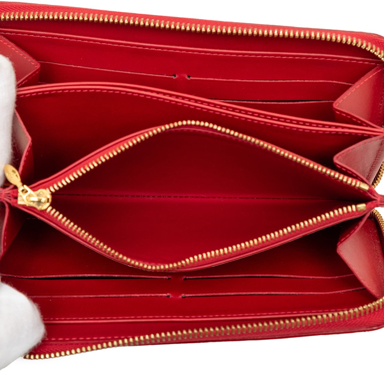 Louis Vuitton Monogram Vernis Zippy Long Wallet Rood