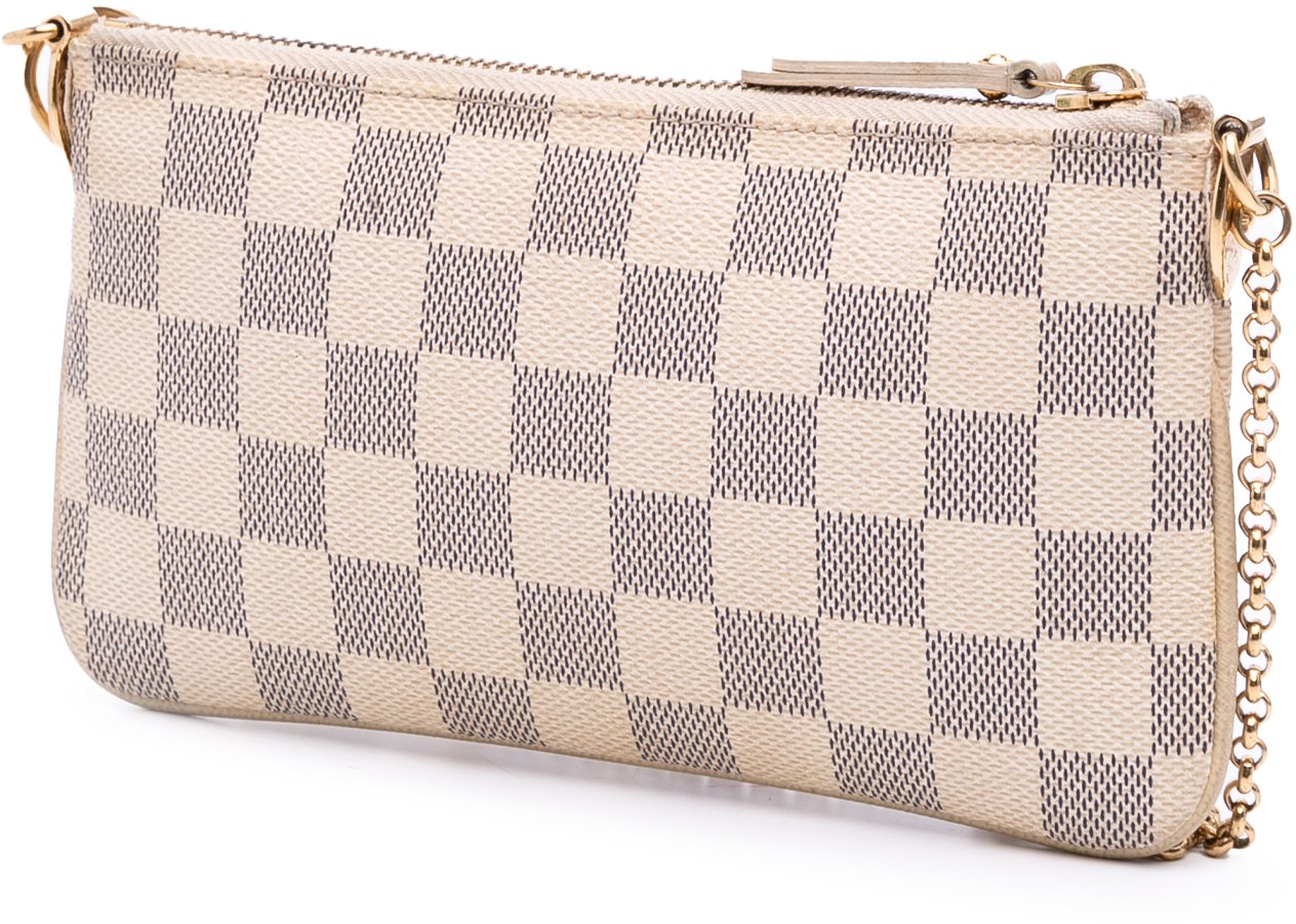Louis Vuitton Damier Azur Trunks Labels Pochette Milla MM Wit