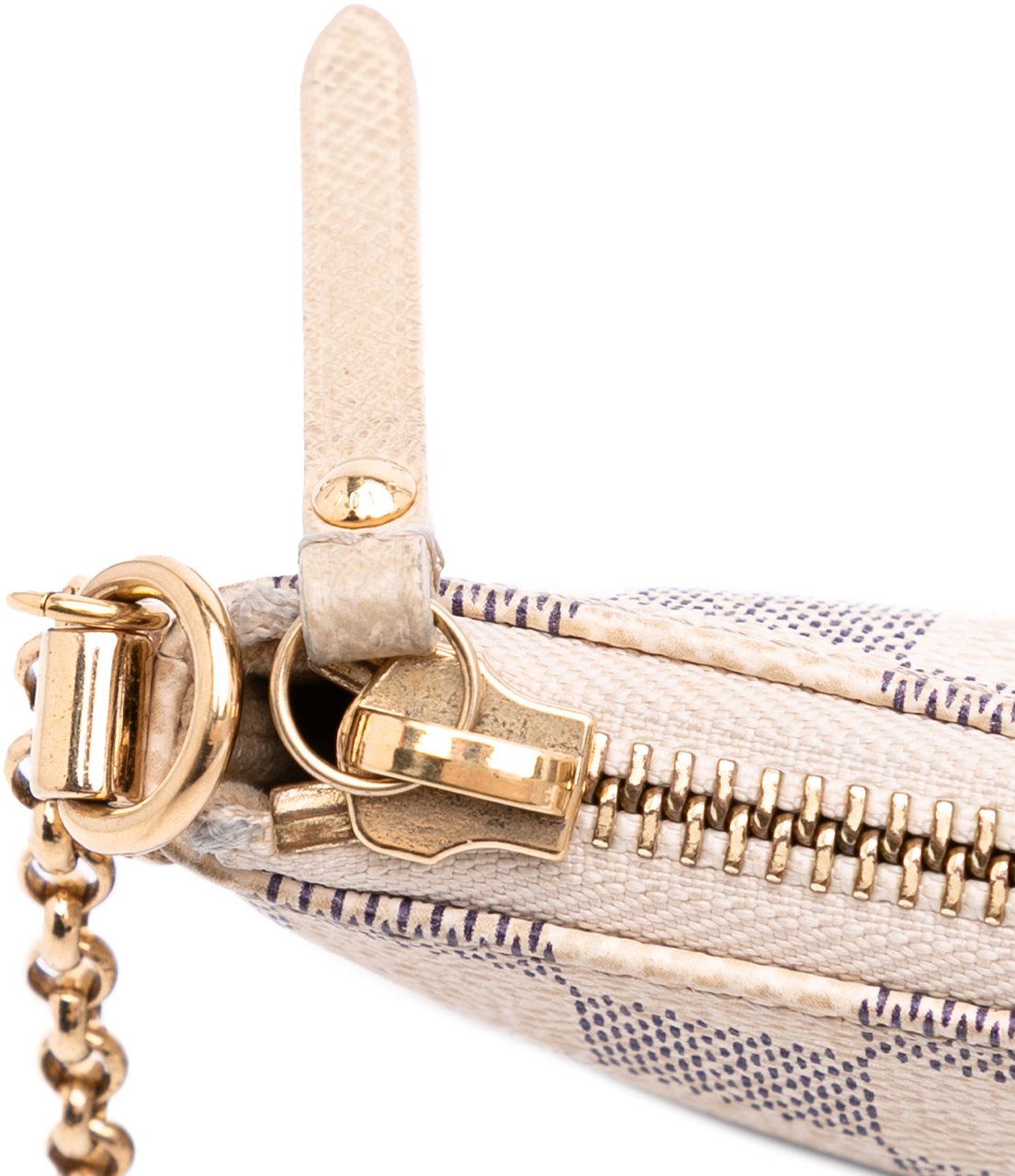 Louis Vuitton Damier Azur Trunks Labels Pochette Milla MM Wit