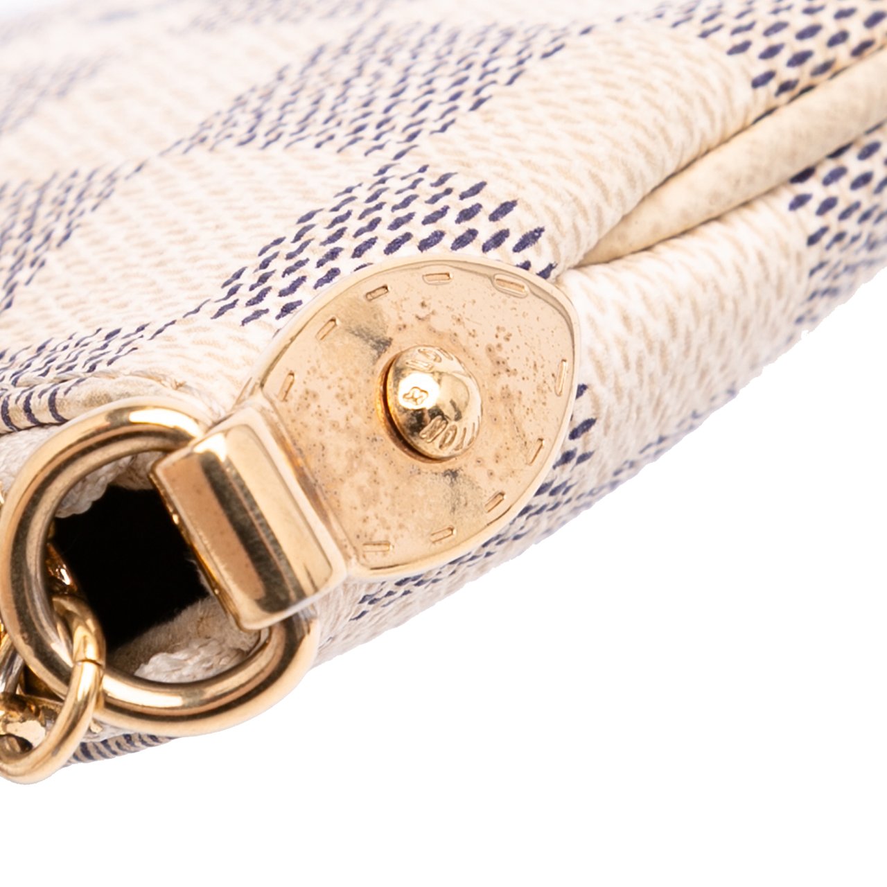 Louis Vuitton Damier Azur Trunks Labels Pochette Milla MM Wit