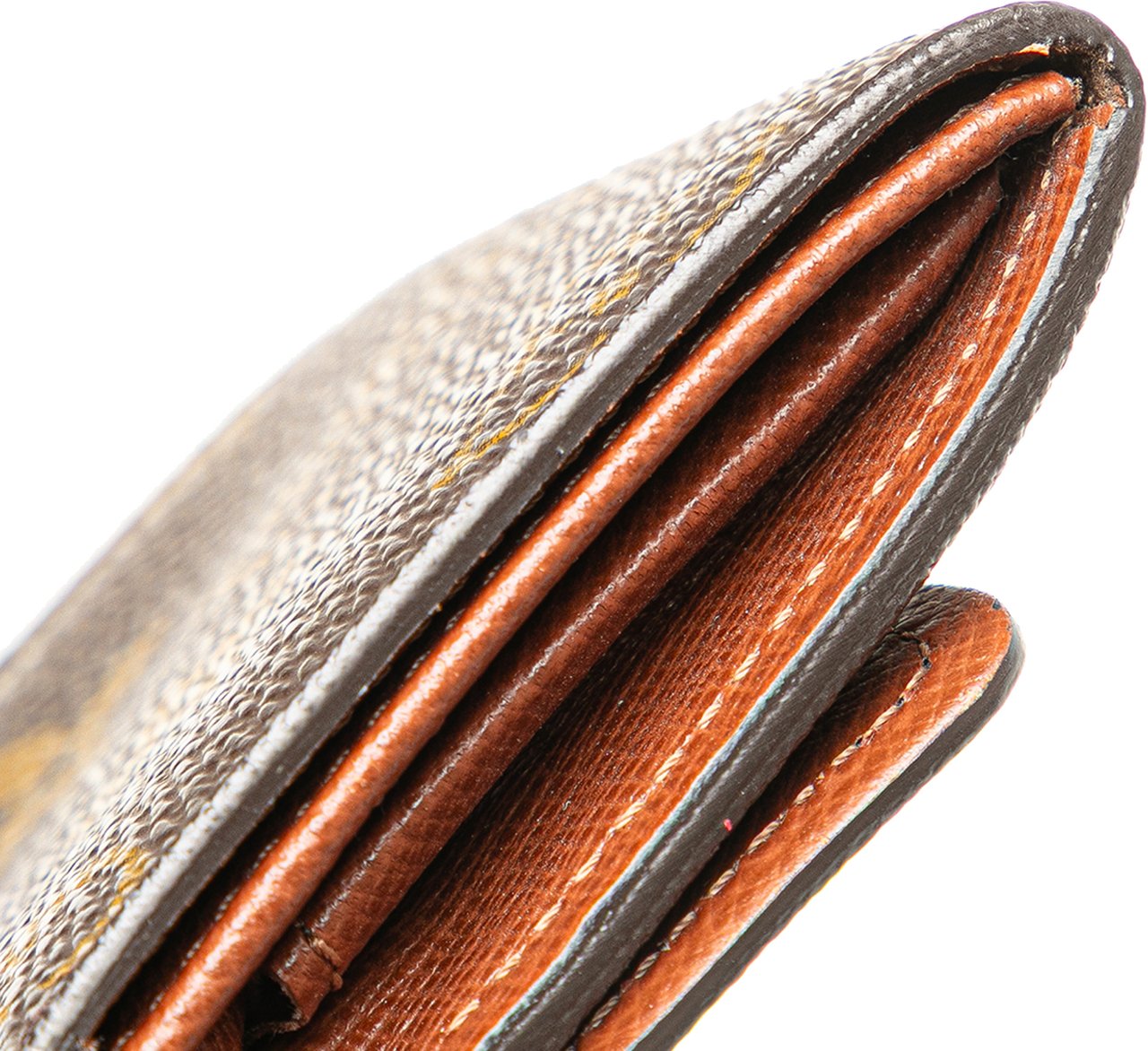 Louis Vuitton Monogram Porte Monnaie Coin Pouch Bruin