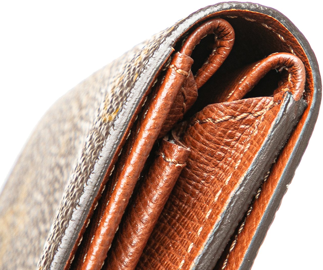 Louis Vuitton Monogram Porte Monnaie Coin Pouch Bruin