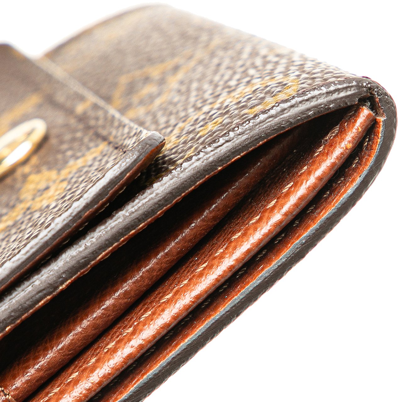 Louis Vuitton Monogram Porte Monnaie Coin Pouch Bruin