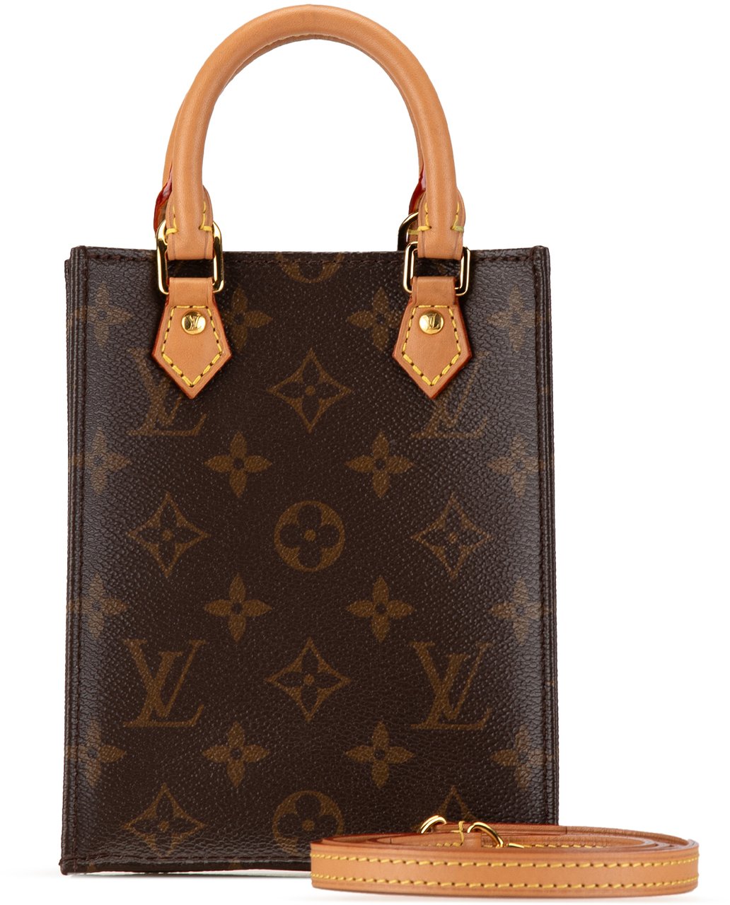 Louis Vuitton Monogram Petit Sac Plat Bruin