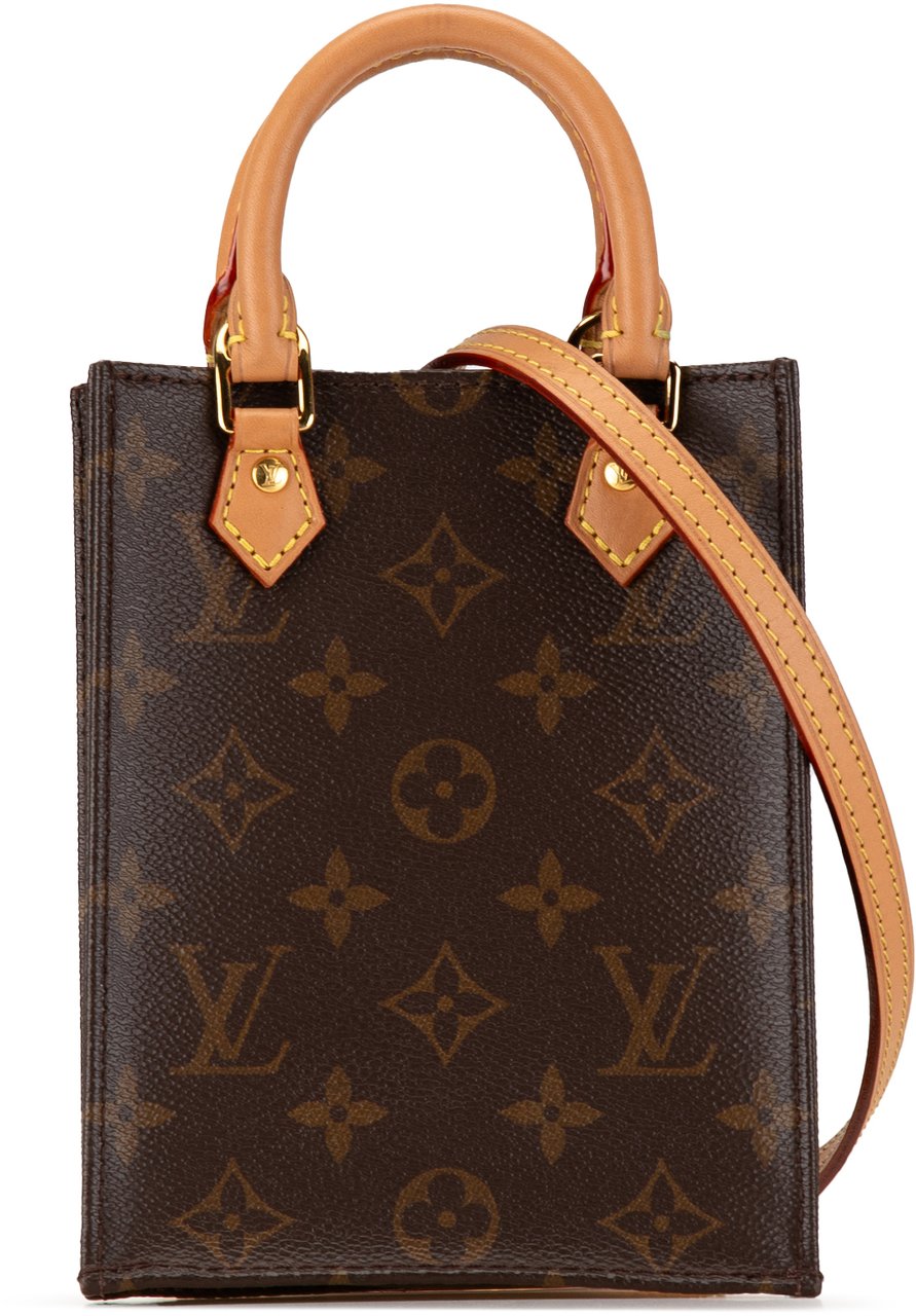 Louis Vuitton Monogram Petit Sac Plat Bruin