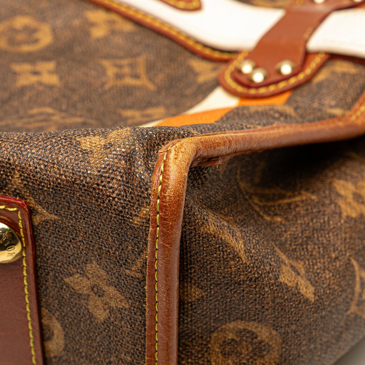Louis Vuitton Limited Edition Monogram Tisse Rayures PM Bruin