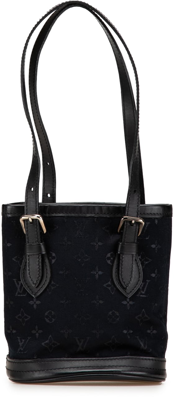 Louis Vuitton Monogram Mini Satin Bucket Zwart