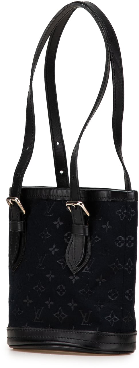 Louis Vuitton Monogram Mini Satin Bucket Zwart