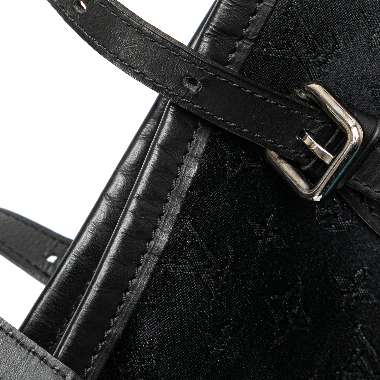 Louis Vuitton Monogram Mini Satin Bucket Zwart