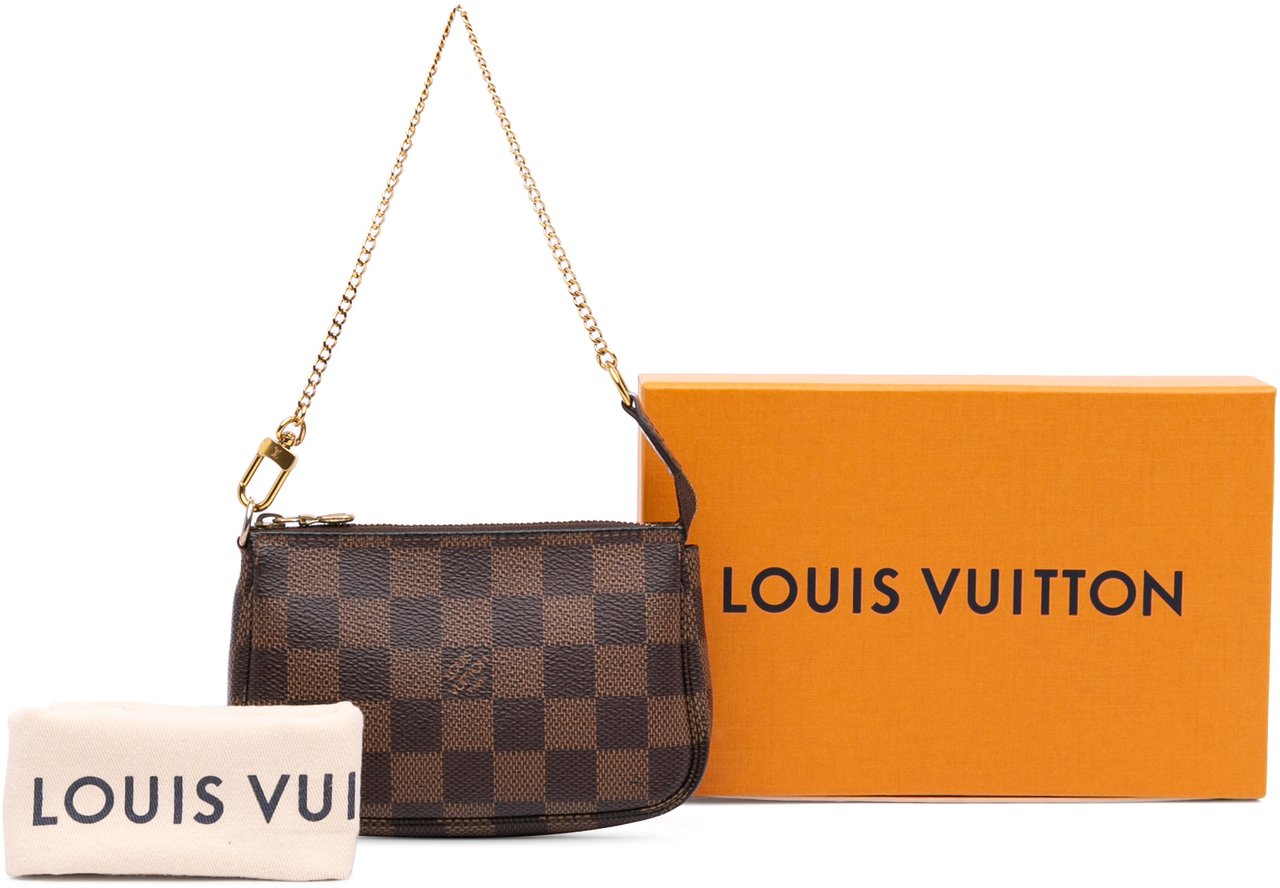 Louis Vuitton Damier Ebene Mini Pochette Accessoires Bruin