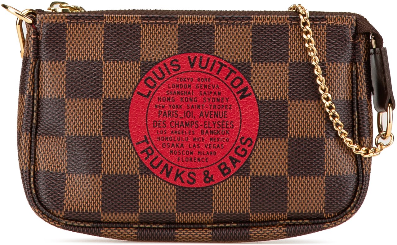 Louis Vuitton Damier Ebene Trunks and Bags Mini Pochette Accessoires Bruin