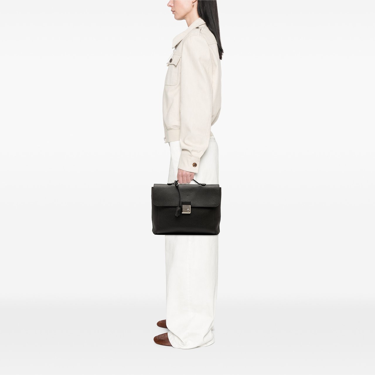 Louis Vuitton Taurillon Serviette Dorian Briefcase Zwart