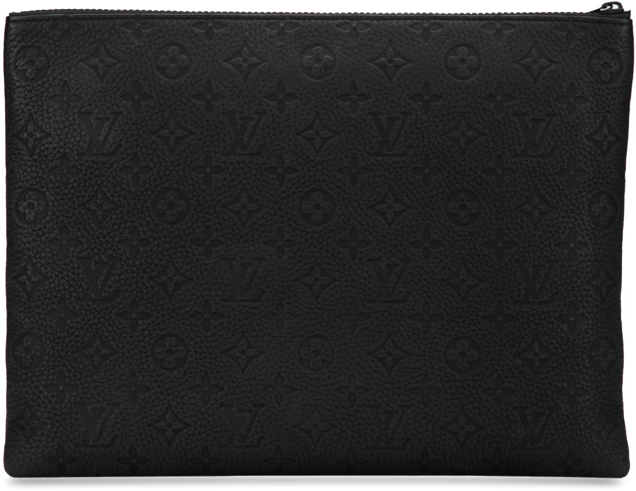 Louis Vuitton Virgil Abloh Monogram Taurillon Zoom With Friends A4 Pouch Zwart