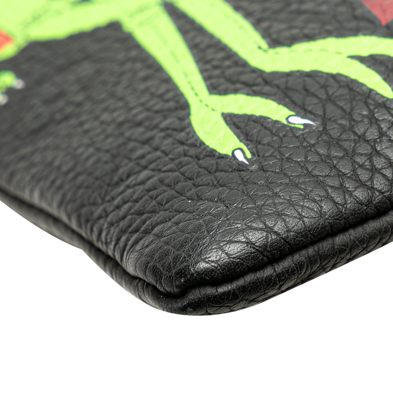 Louis Vuitton Virgil Abloh Monogram Taurillon Zoom With Friends A4 Pouch Zwart