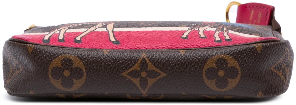 Louis Vuitton Monogram Giraffe Christmas Mini Pochette Accessoires Bruin