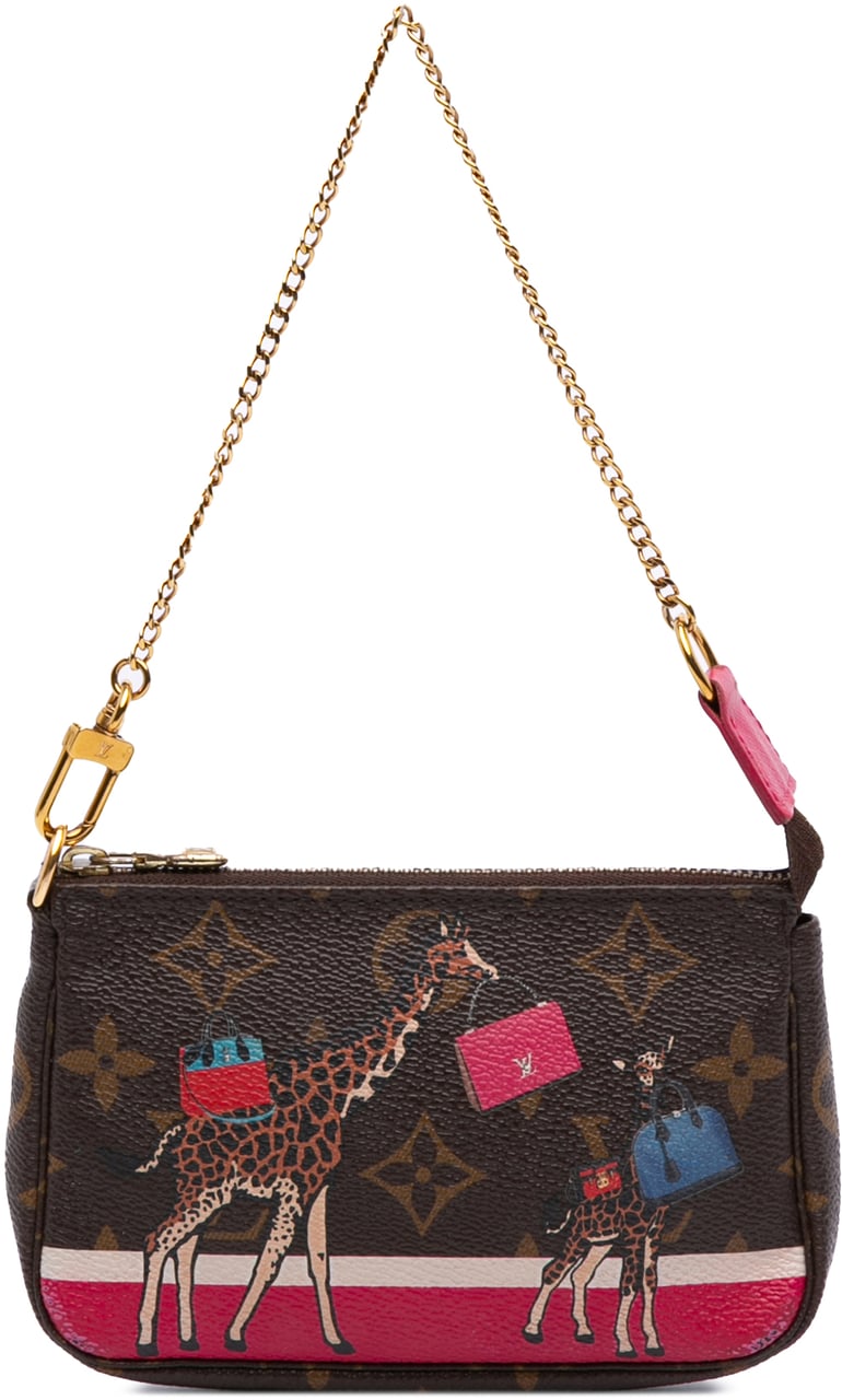 Louis Vuitton Monogram Giraffe Christmas Mini Pochette Accessoires Bruin