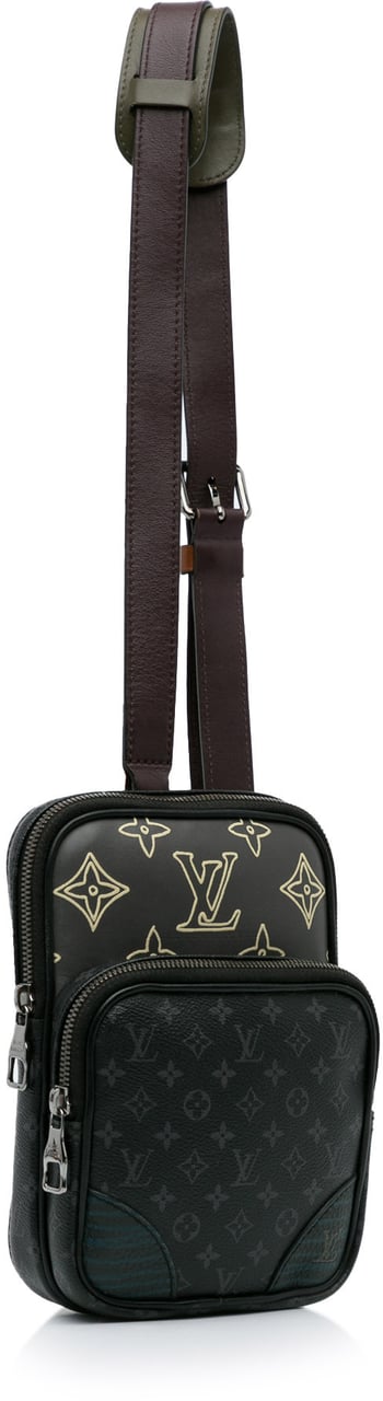 Louis Vuitton Monogram Eclipse Amazone Patchwork Sling Bag Zwart