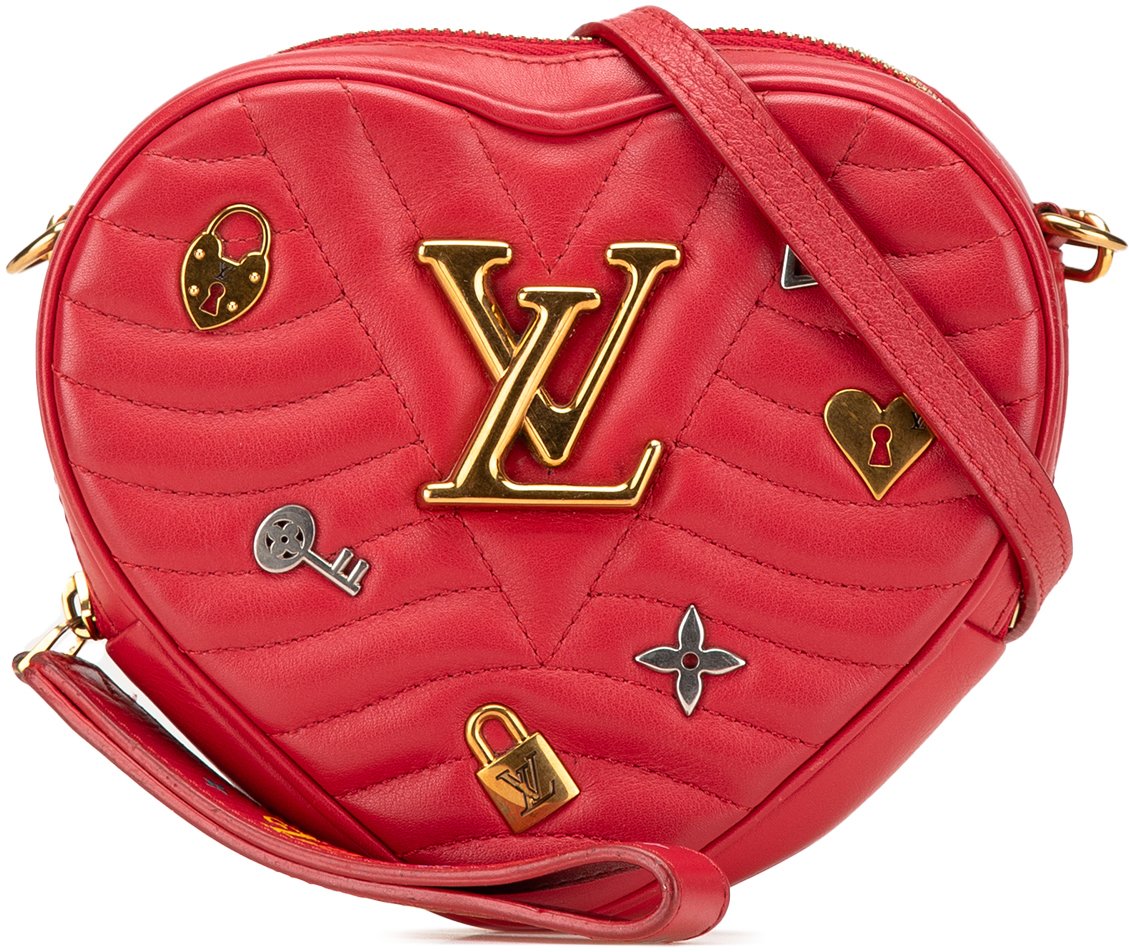 Louis Vuitton Calfskin Embellished New Wave Love Lock Crossbody Rood