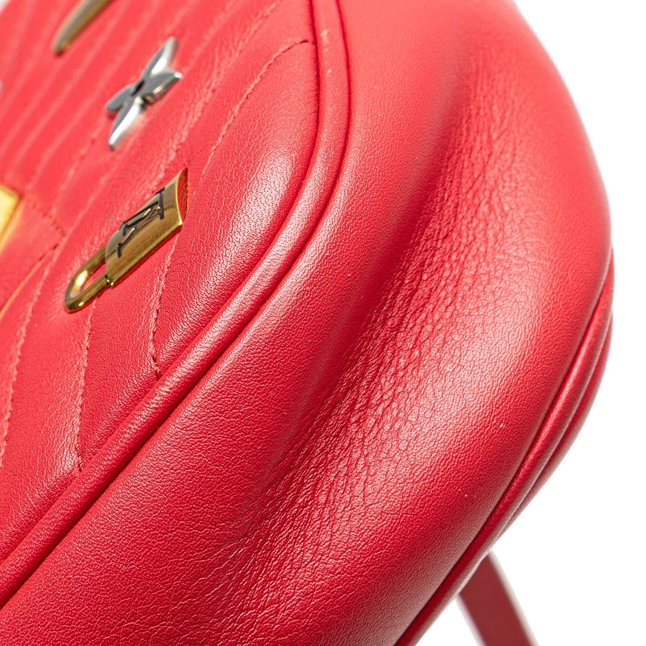 Louis Vuitton Calfskin Embellished New Wave Love Lock Crossbody Rood