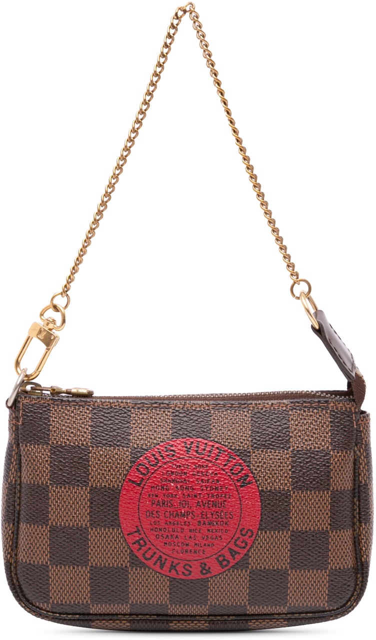 Louis Vuitton Damier Ebene Trunks and Bags Mini Pochette Accessoires Bruin