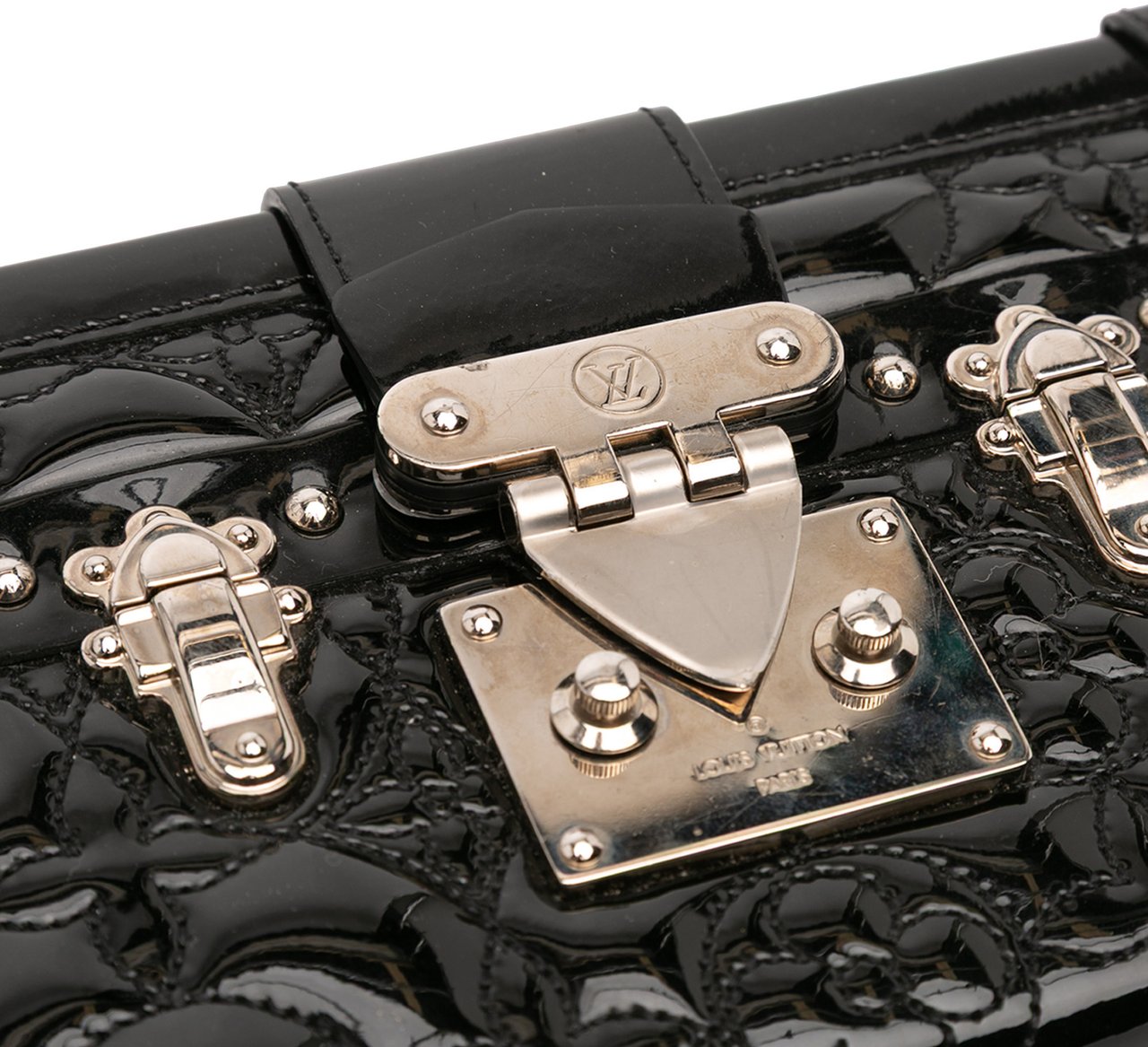 Louis Vuitton Monogram Vernis Fleur Petite Malle Zwart