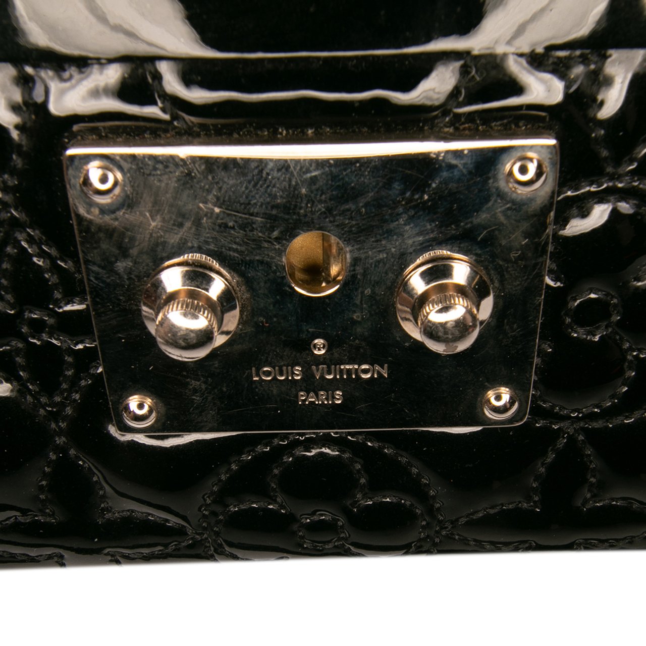 Louis Vuitton Monogram Vernis Fleur Petite Malle Zwart