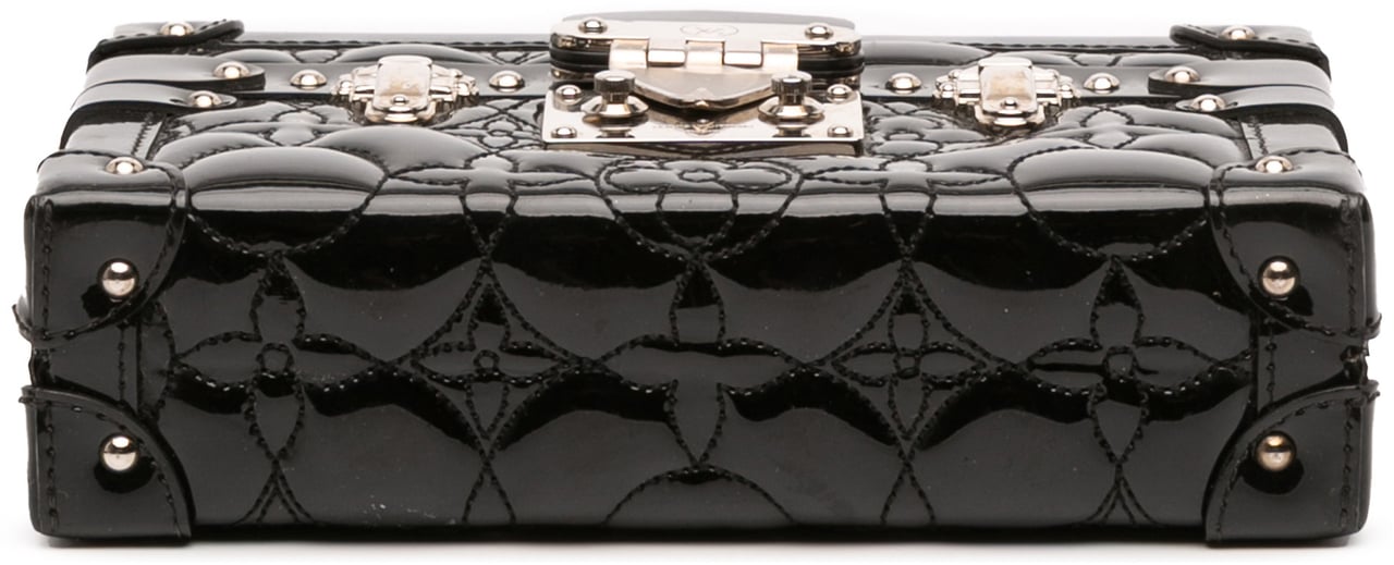Louis Vuitton Monogram Vernis Fleur Petite Malle Zwart