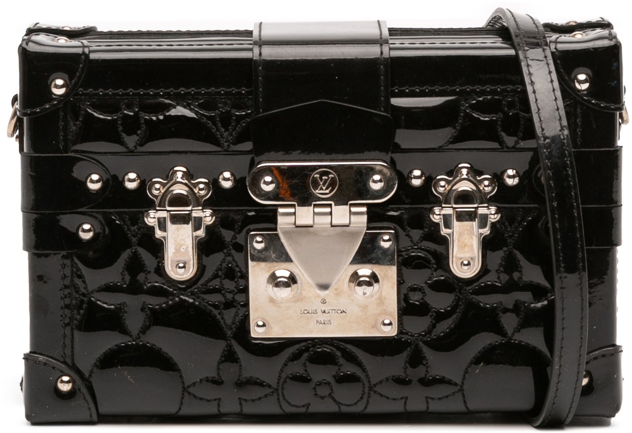 Louis Vuitton Monogram Vernis Fleur Petite Malle Zwart