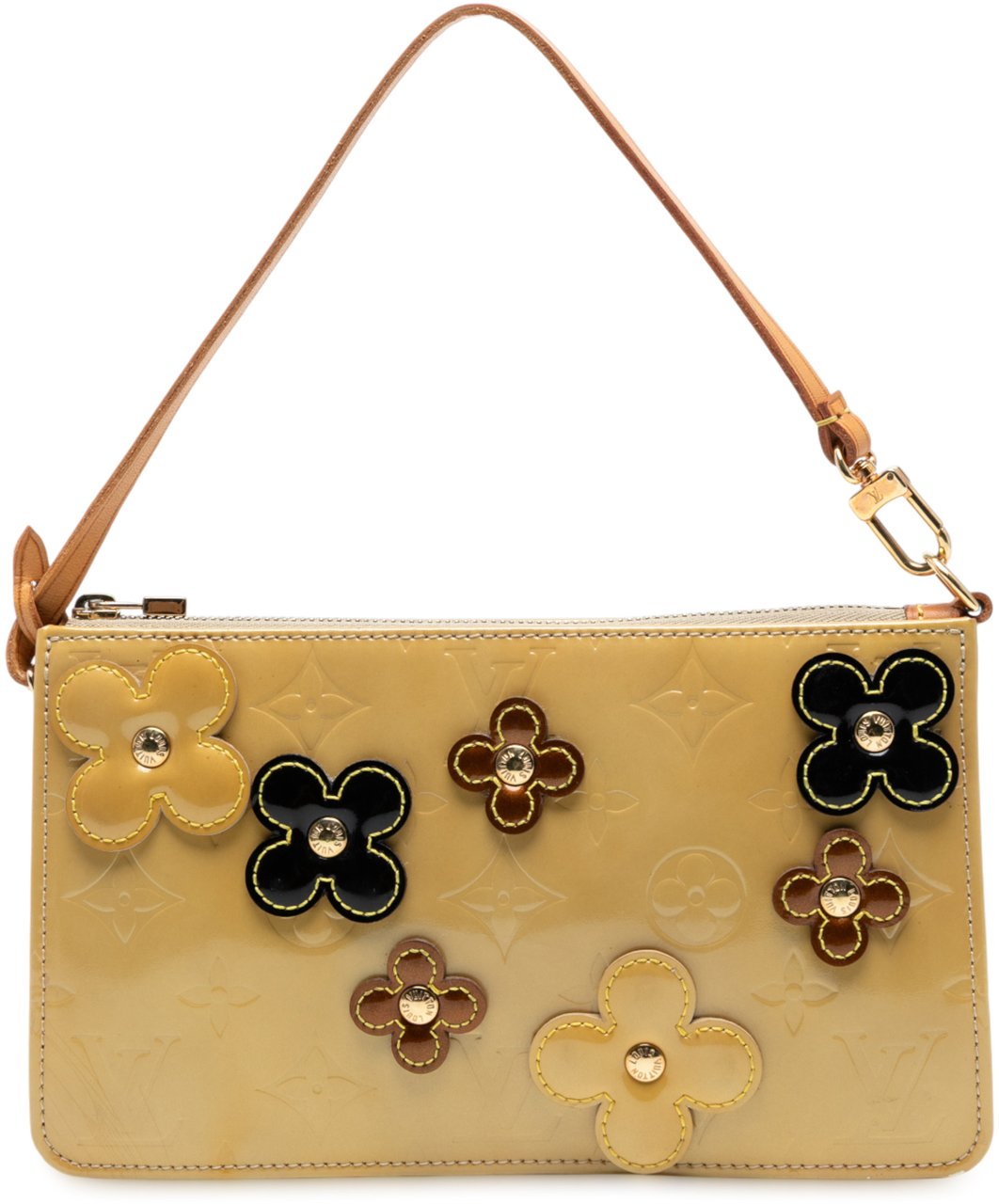 Louis Vuitton Monogram Vernis Fleurs Lexington Pochette Bruin