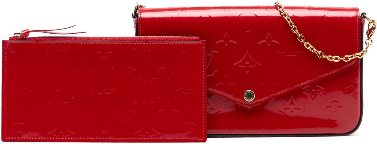 Louis Vuitton Monogram Vernis Pochette Felicie Rood