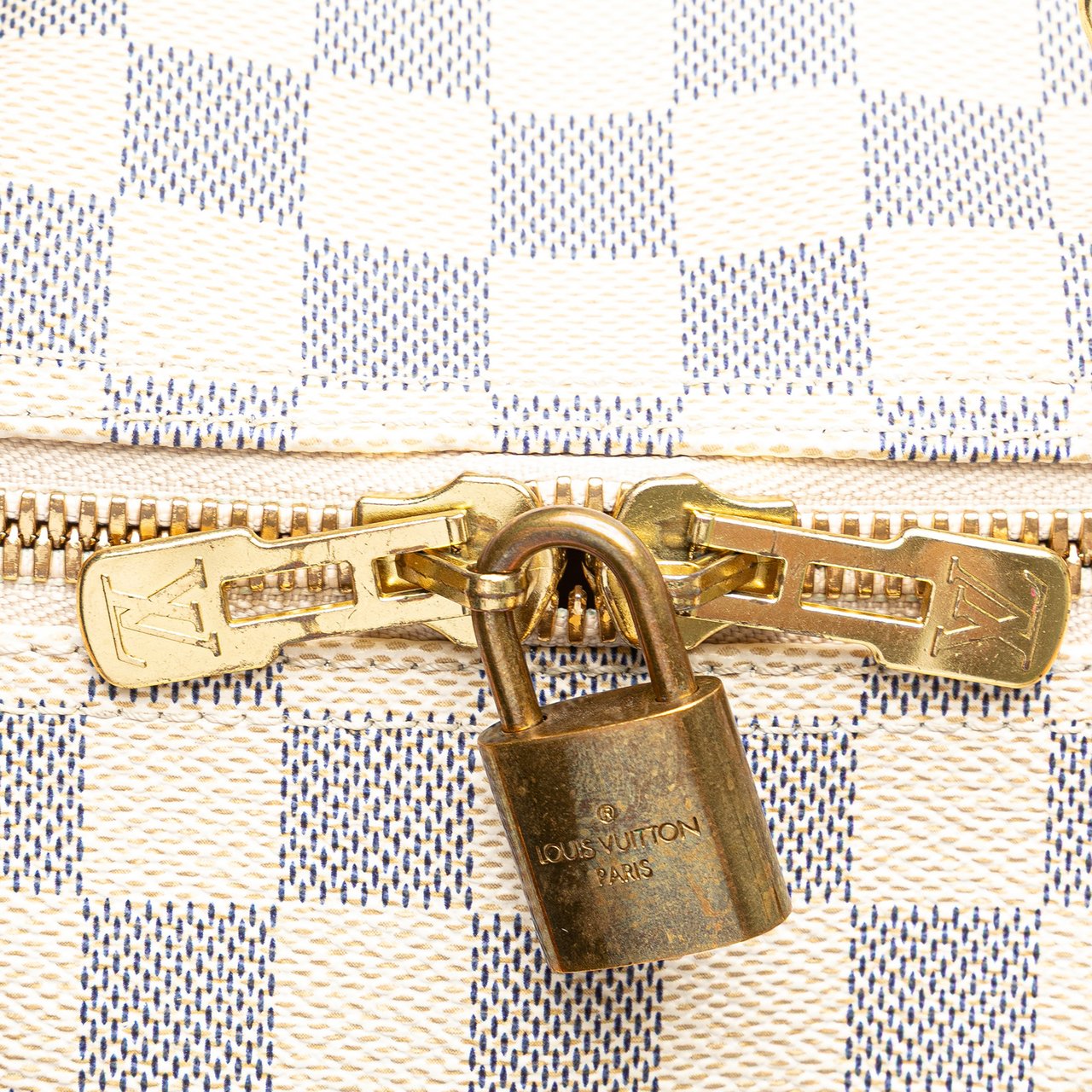 Louis Vuitton Damier Azur Keepall Bandouliere 55 Wit