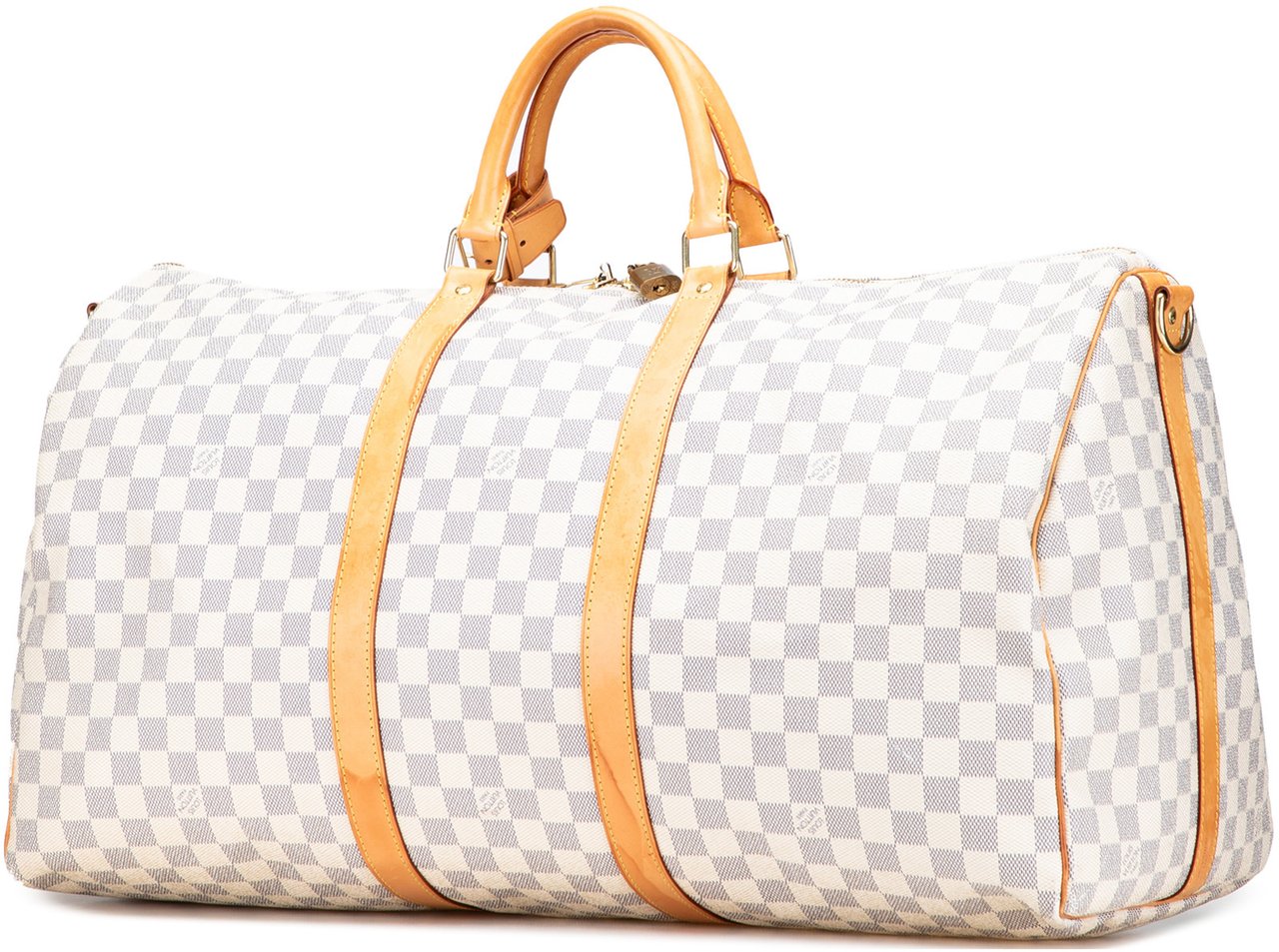 Louis Vuitton Damier Azur Keepall Bandouliere 55 Wit