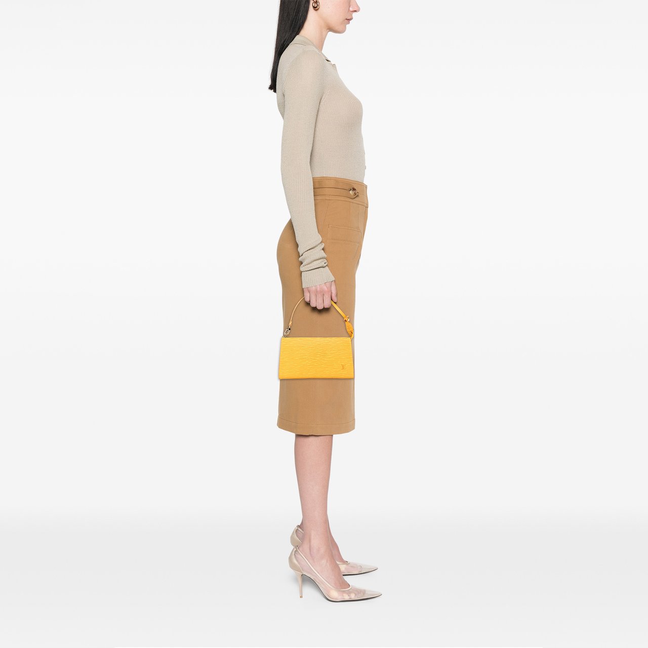 Louis Vuitton Epi Pochette Accessoires Geel