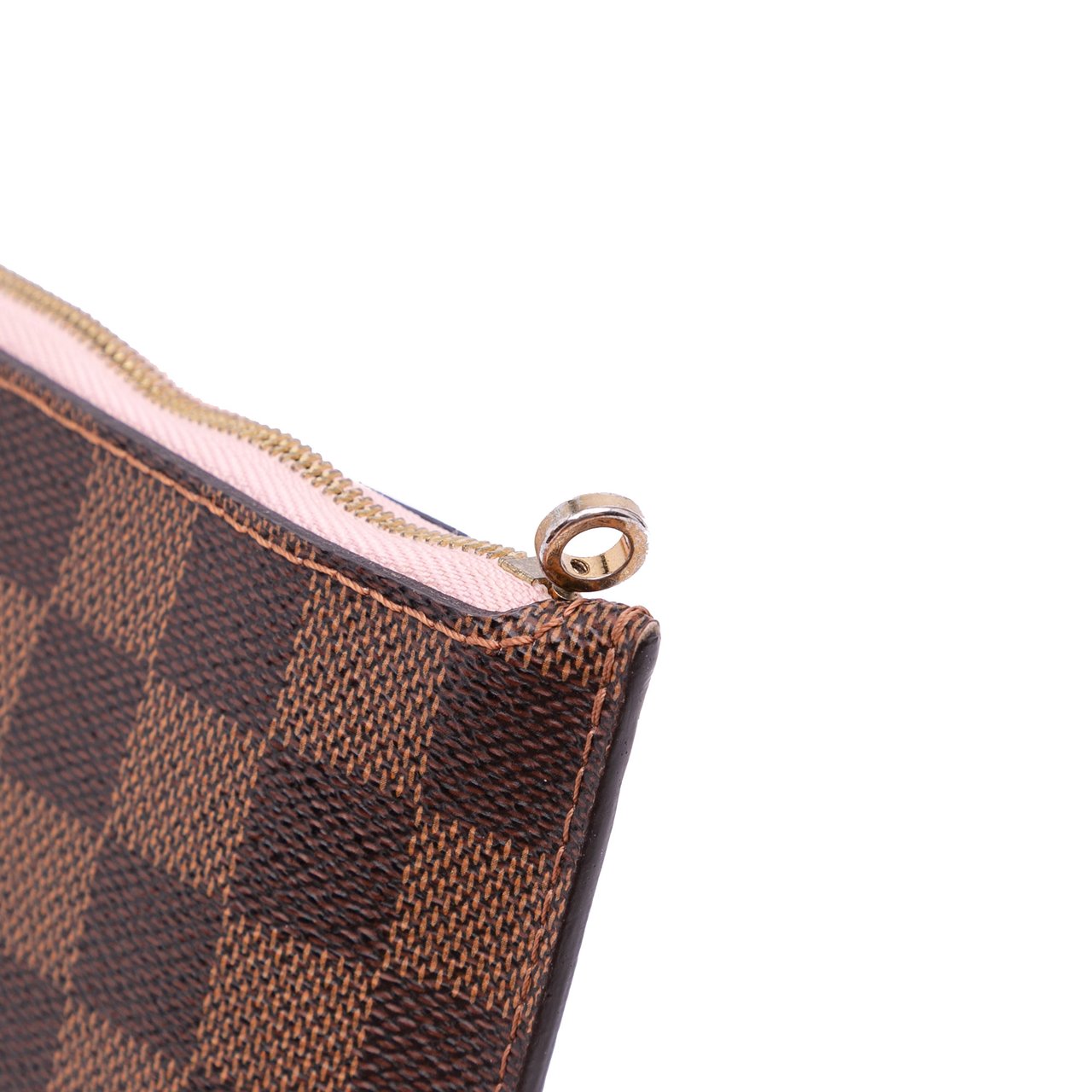 Louis Vuitton Damier Ebene Neverfull MM Pouch Bruin